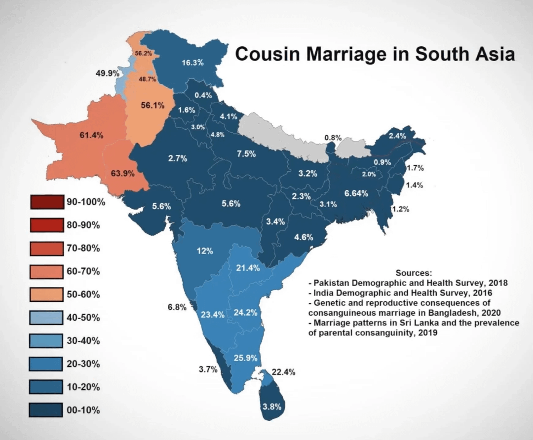 Cousin Marriage in South Asia : r/MapPorn